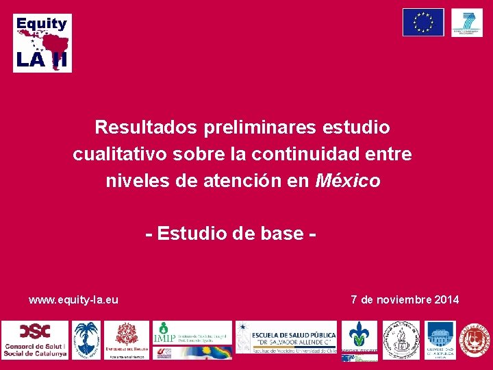 Resultados preliminares estudio cualitativo sobre la continuidad entre niveles de atención en México -