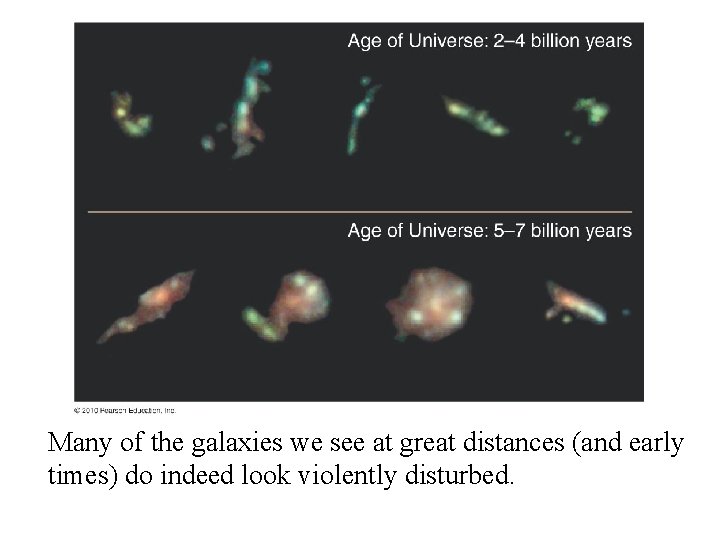 Many of the galaxies we see at great distances (and early times) do indeed