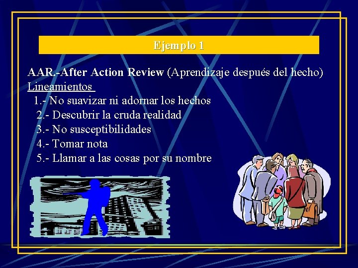 Ejemplo 1 AAR. -After Action Review (Aprendizaje después del hecho) Lineamientos 1. - No Ejemplo 1 AAR. -After Action Review (Aprendizaje después del hecho) Lineamientos 1. - No