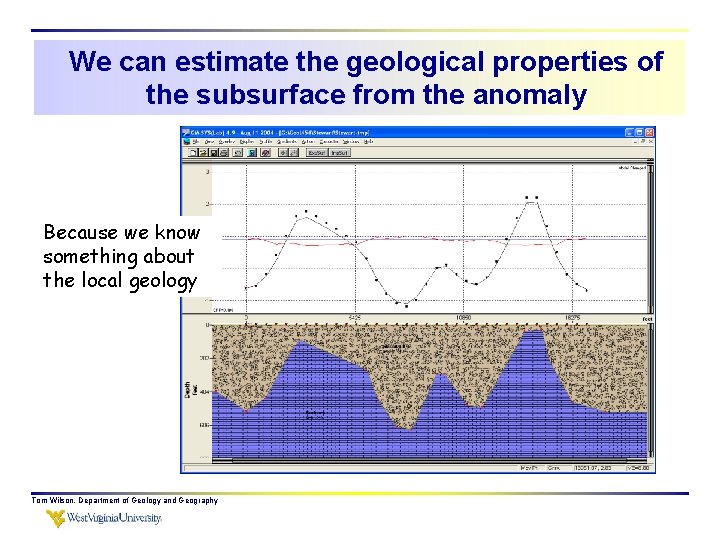 We can estimate the geological properties of the subsurface from the anomaly Because we
