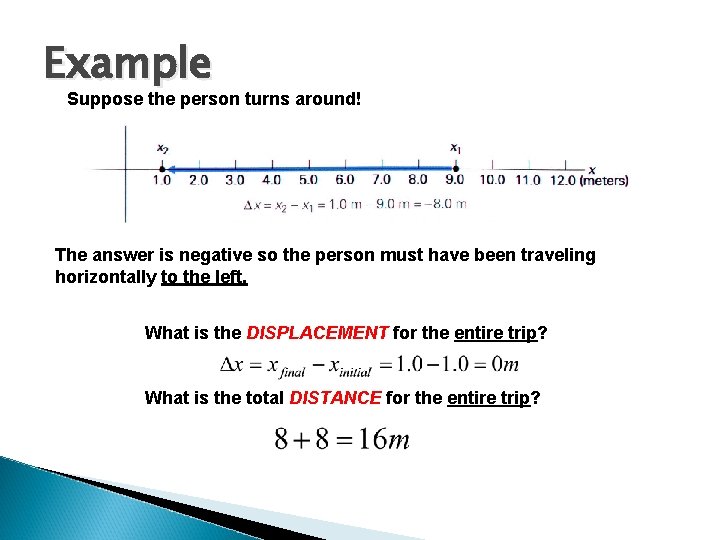 Example Suppose the person turns around! The answer is negative so the person must