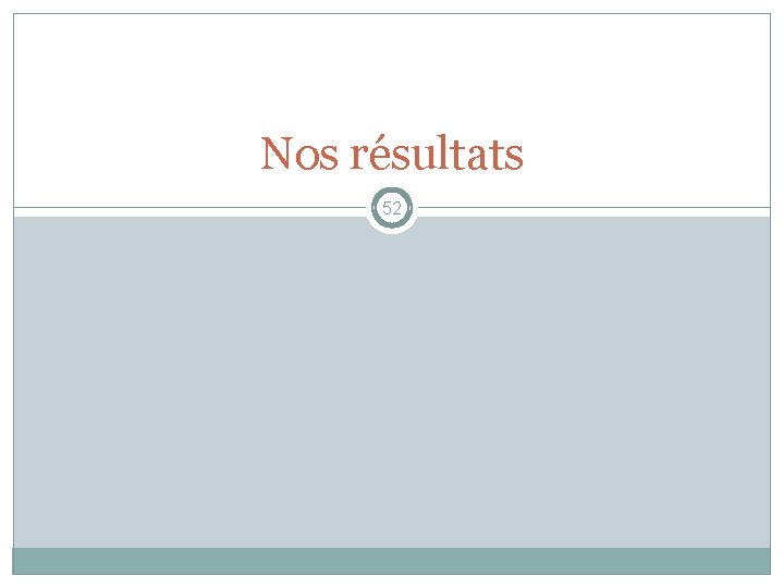 Nos résultats 52 