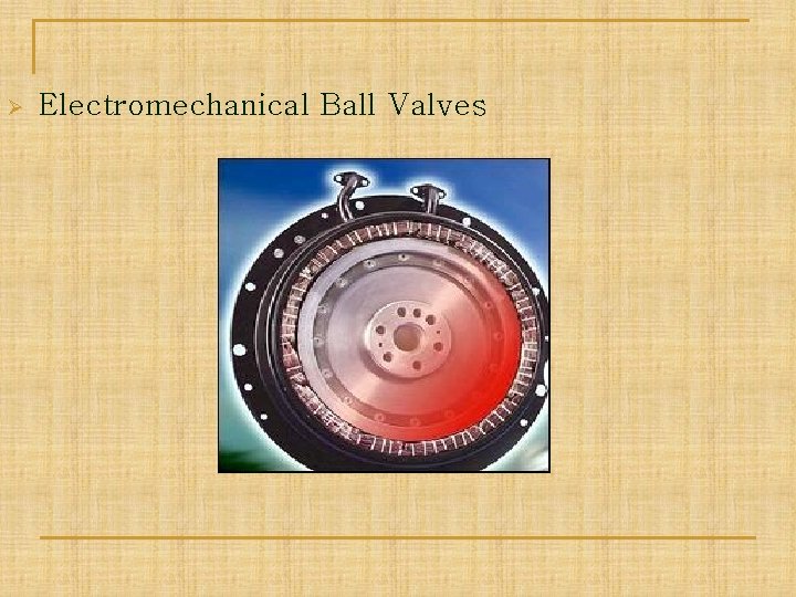 Ø Electromechanical Ball Valves 