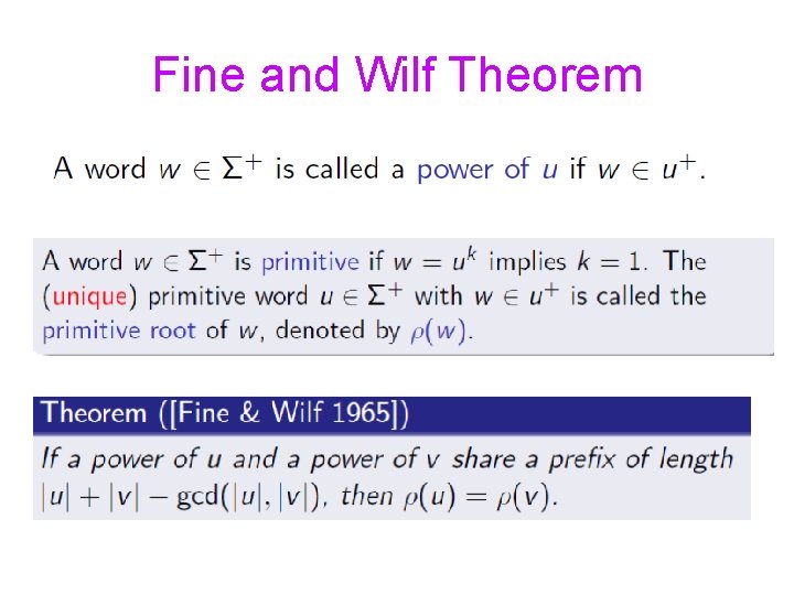 Fine and Wilf Theorem 