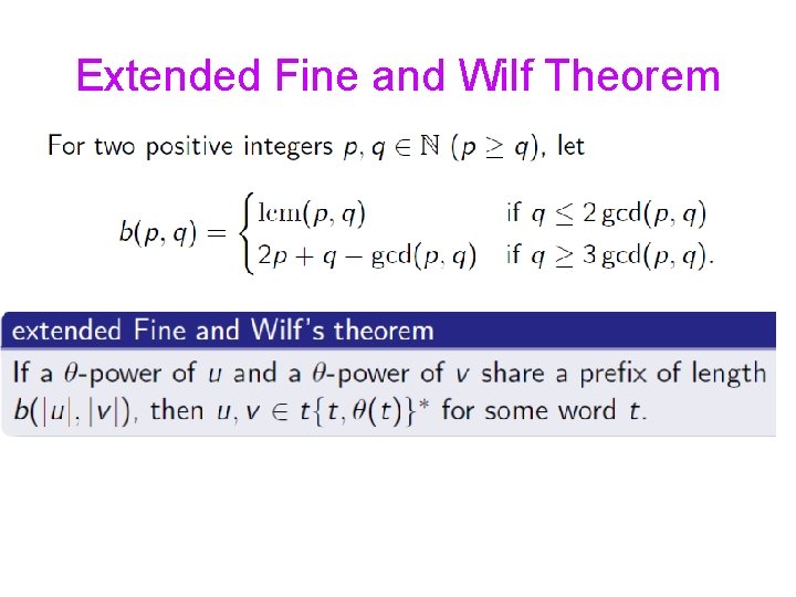 Extended Fine and Wilf Theorem 