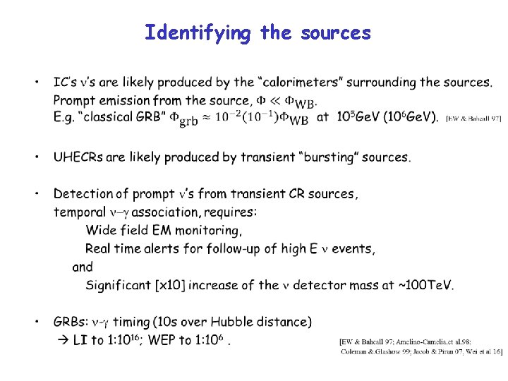 Identifying the sources • 