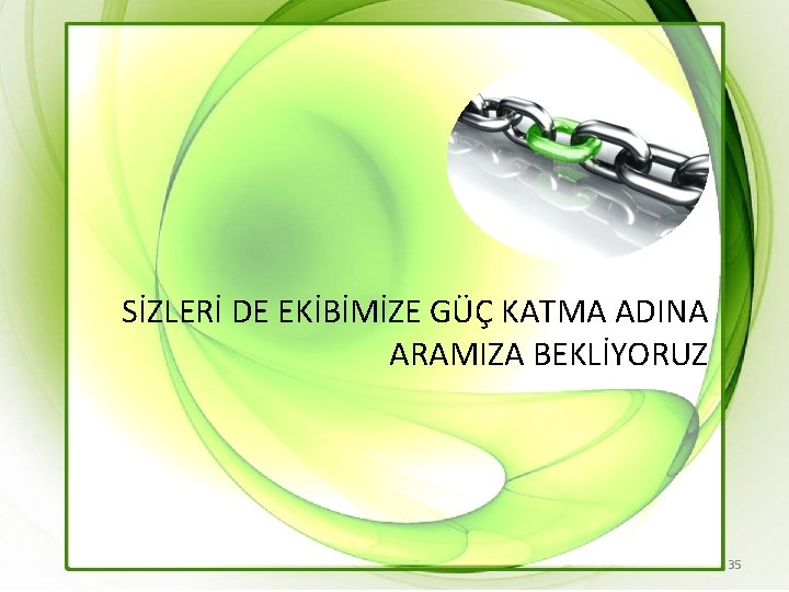 SİZLERİ DE EKİBİMİZE GÜÇ KATMA ADINA ARAMIZA BEKLİYORUZ 35 