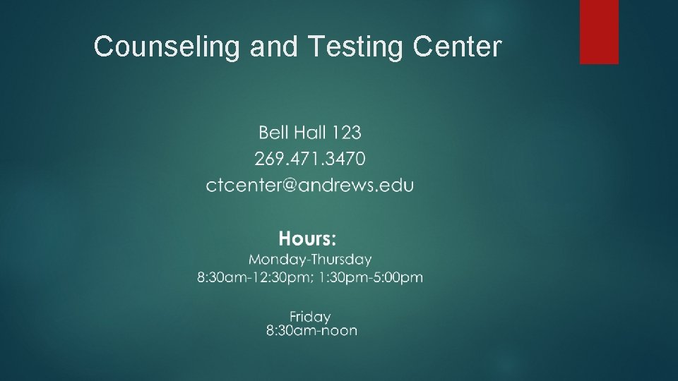 Counseling and Testing Center 