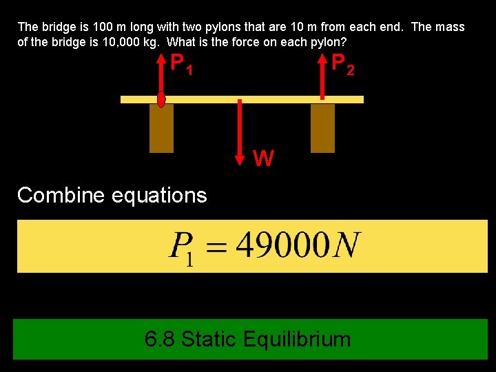 The bridge is 100 m long with two pylons that are 10 m from