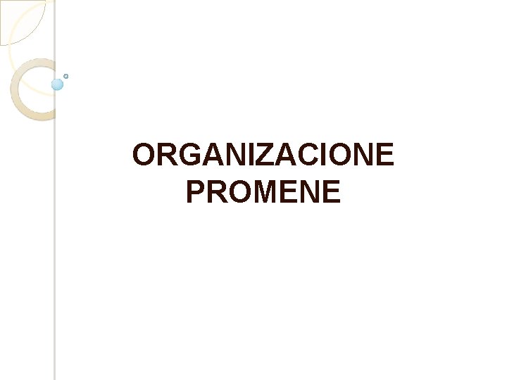 ORGANIZACIONE PROMENE 