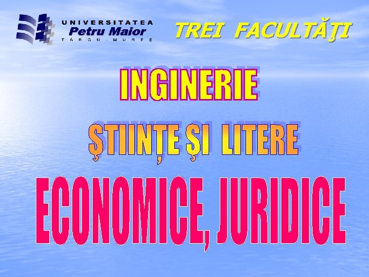 TREI FACULTĂŢI 