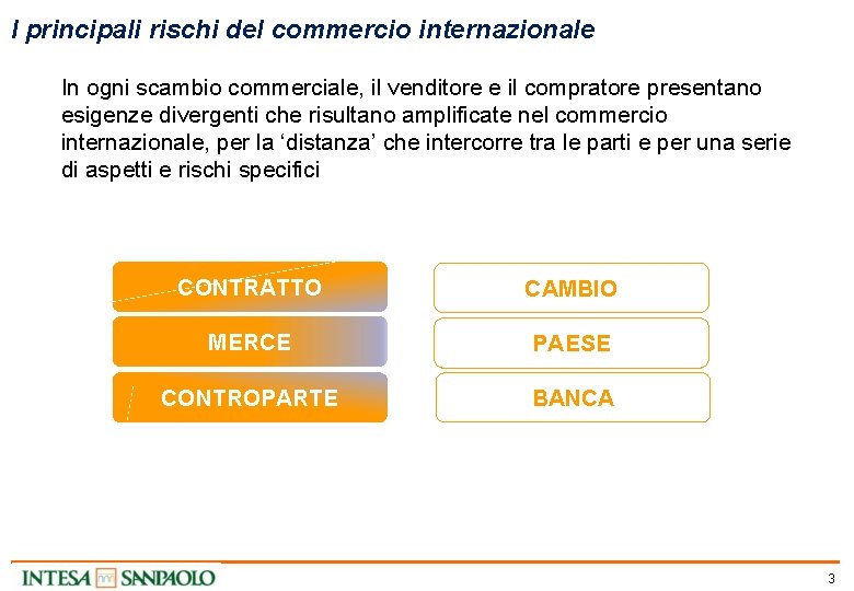 I principali rischi del commercio internazionale In ogni scambio commerciale, il venditore e il