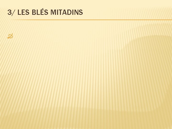 3/ LES BLÉS MITADINS 