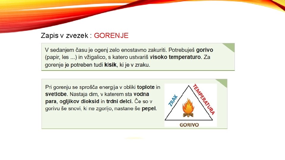 Zapis v zvezek : GORENJE 