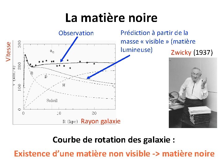 La matière noire Vitesse Observation Prédiction à partir de la masse « visible »