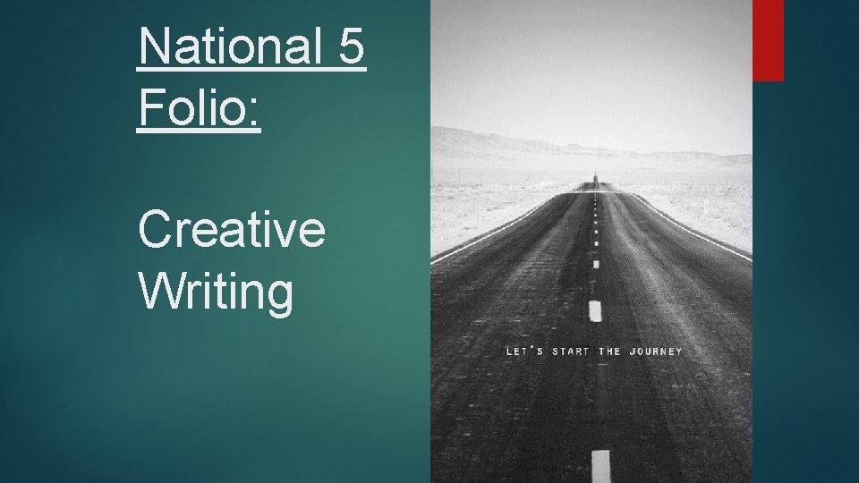 National 5 Folio: Creative Writing 