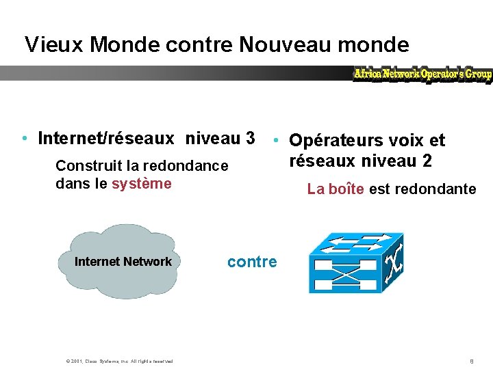 Vieux Monde contre Nouveau monde • Internet/réseaux niveau 3 • Opérateurs voix et réseaux