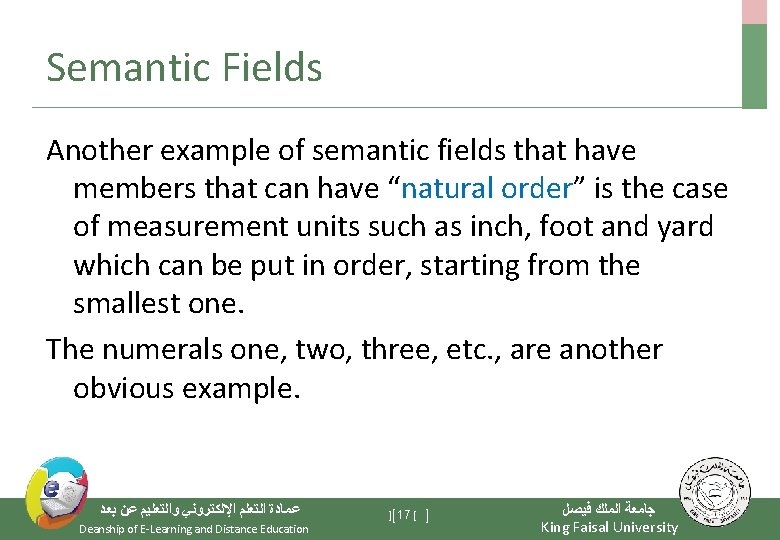 Semantic Fields Another example of semantic fields that have members that can have “natural Semantic Fields Another example of semantic fields that have members that can have “natural