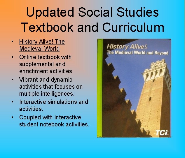 Updated Social Studies Textbook and Curriculum • History Alive! The Medieval World • Online