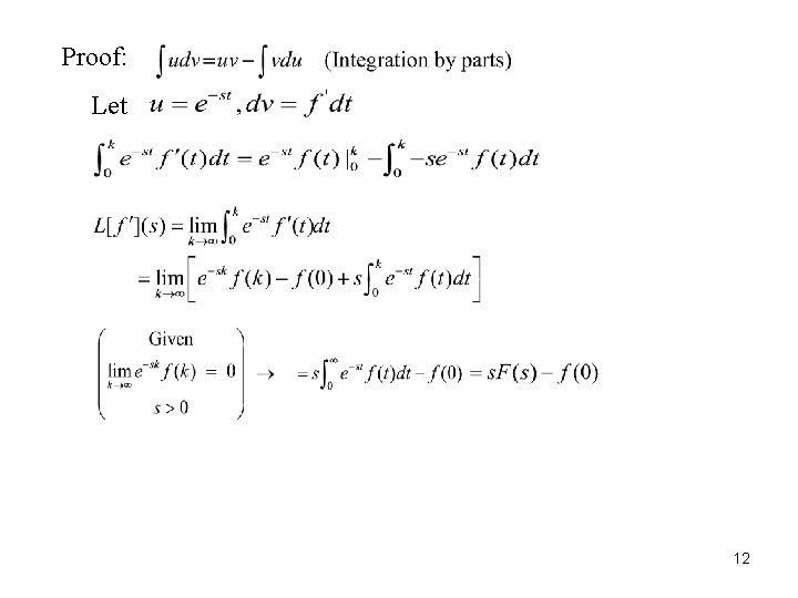 Proof: Let 12 Proof: Let 12