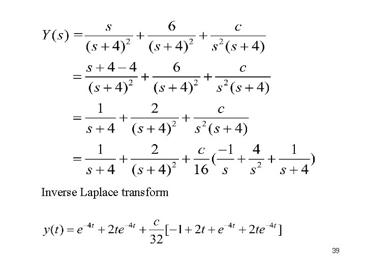 Inverse Laplace transform 39 Inverse Laplace transform 39