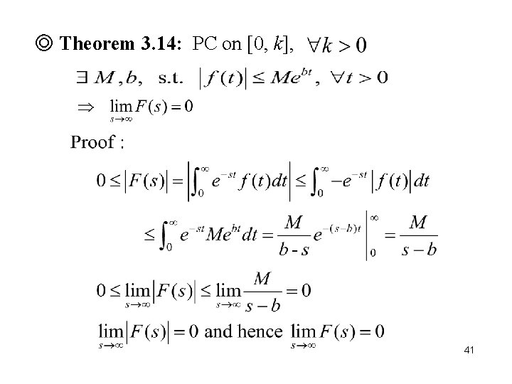 ◎ Theorem 3. 14: PC on [0, k], 41 