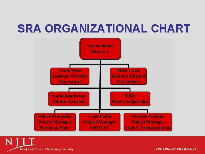 SRA ORGANIZATIONAL CHART 