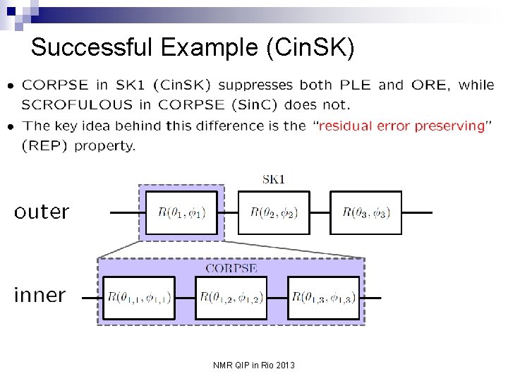 Successful Example (Cin. SK) NMR QIP in Rio 2013 