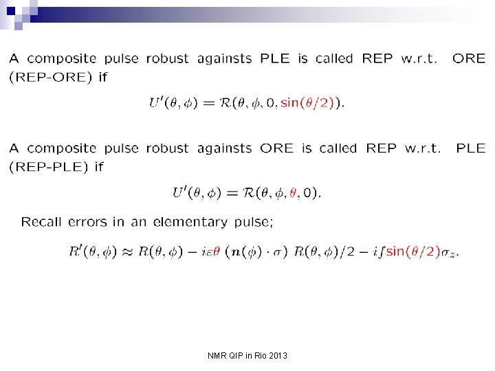 NMR QIP in Rio 2013 