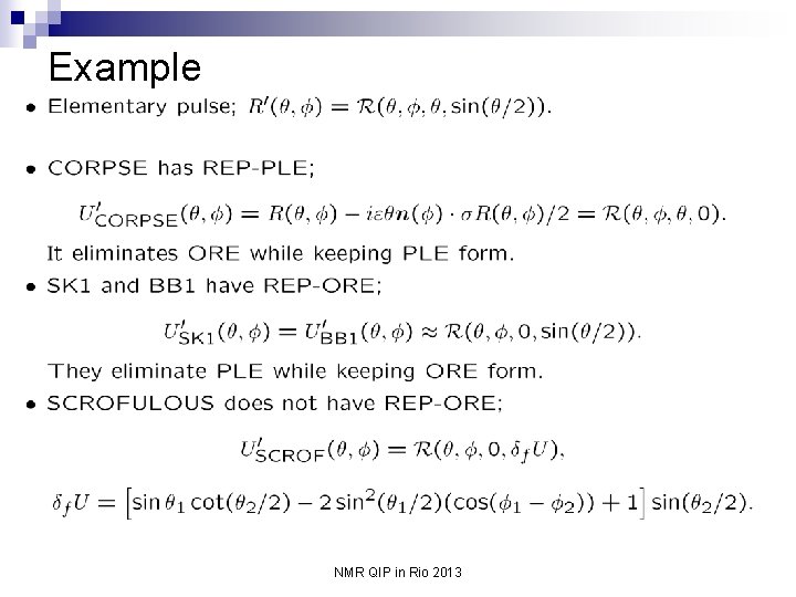 Example NMR QIP in Rio 2013 