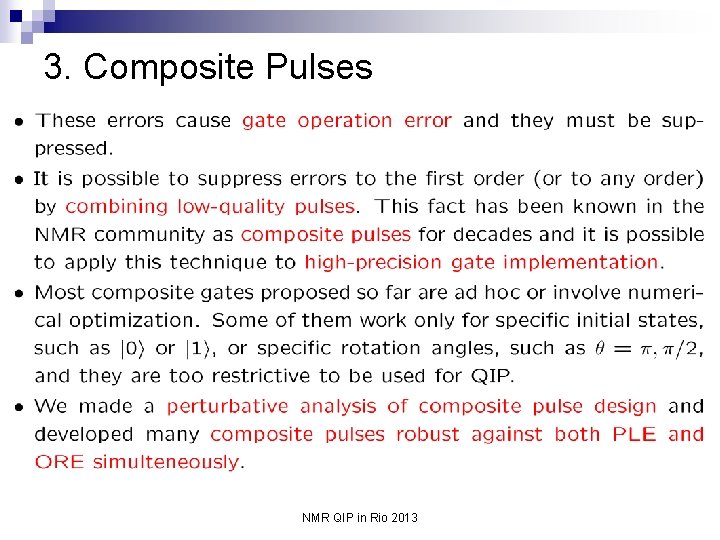 3. Composite Pulses NMR QIP in Rio 2013 