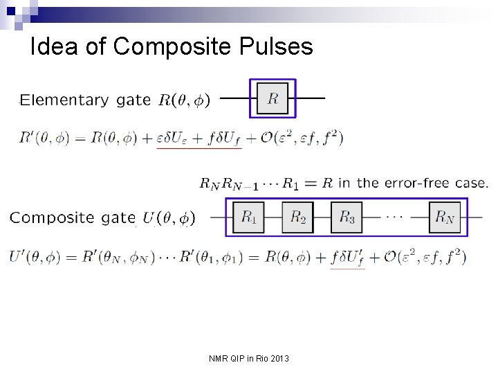 Idea of Composite Pulses NMR QIP in Rio 2013 