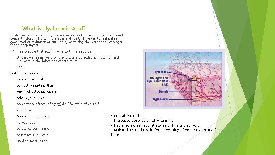 What is Hyaluronic Acid? Hyaluronic acid is naturally present in our body. It is