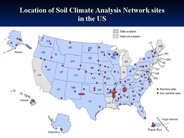Location of Soil Climate Analysis Network sites in the US 