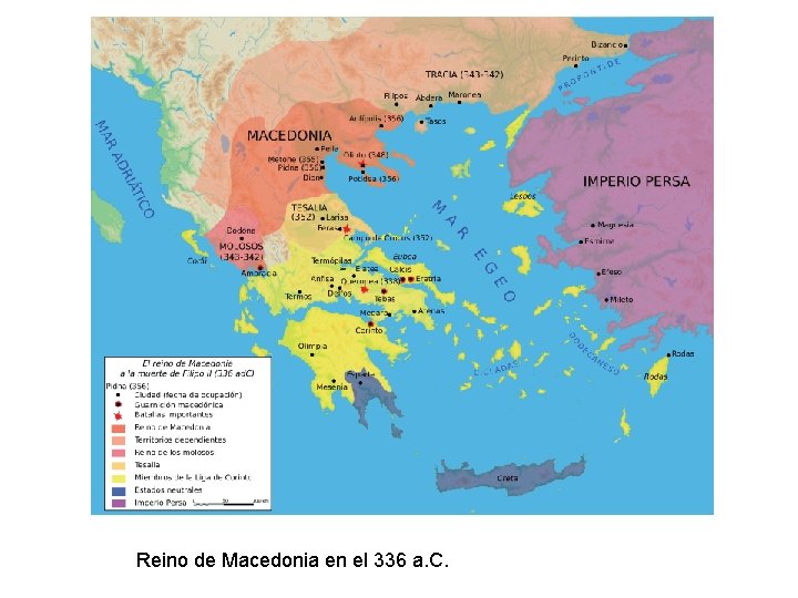 Reino de Macedonia en el 336 a. C. 