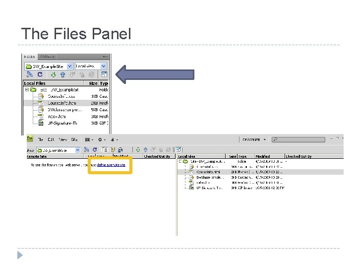 The Files Panel 