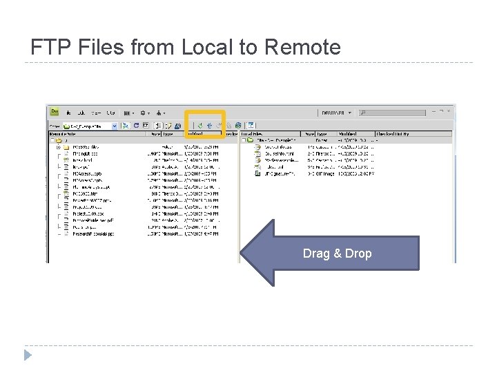 FTP Files from Local to Remote Drag & Drop 