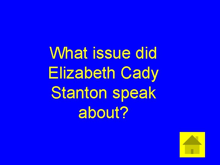 What issue did Elizabeth Cady Stanton speak about? 