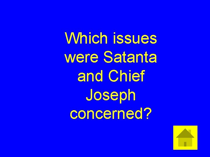 Which issues were Satanta and Chief Joseph concerned? 