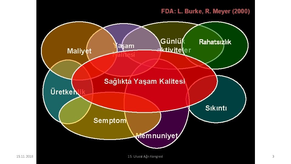 FDA: L. Burke, R. Meyer (2000) Maliyet Yaşam Kalitesi Günlük aktiviteler Rahatsızlık Sağlıkta Yaşam