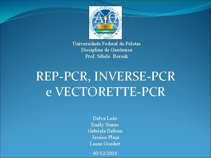 Universidade Federal de Pelotas Disciplina de Genômica Prof. Sibele Borsuk REP-PCR, INVERSE-PCR e VECTORETTE-PCR