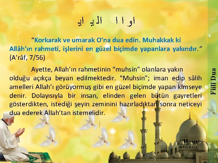  ﺍﻟ ﻳ ﺍﻳ ﺍﻭ ﺍ ﺍ Ayette, Allah’ın rahmetinin “muhsin” olanlara yakın olduğu