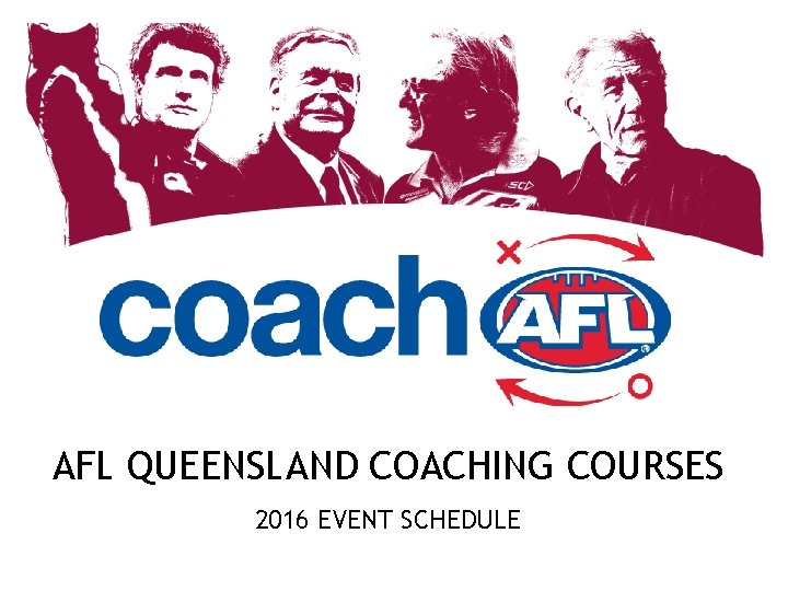 AFL QUEENSLAND COACHING COURSES 2016 EVENT SCHEDULE 