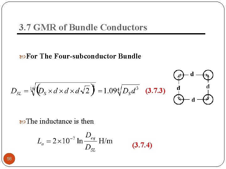 3. 7 GMR of Bundle Conductors For The Four-subconductor Bundle (3. 7. 3) The