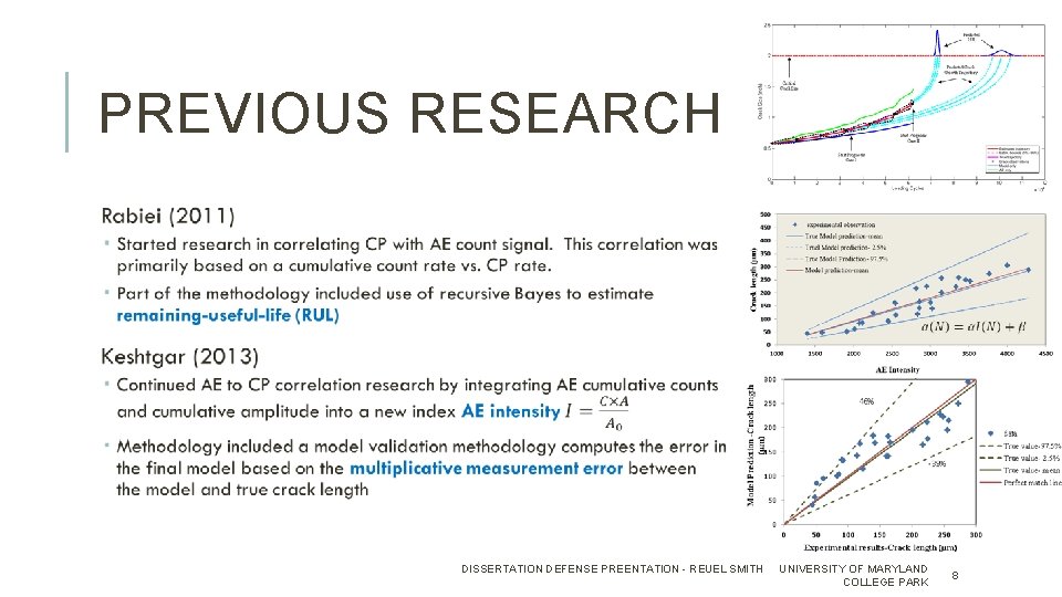 PREVIOUS RESEARCH DISSERTATION DEFENSE PREENTATION - REUEL SMITH UNIVERSITY OF MARYLAND COLLEGE PARK 8