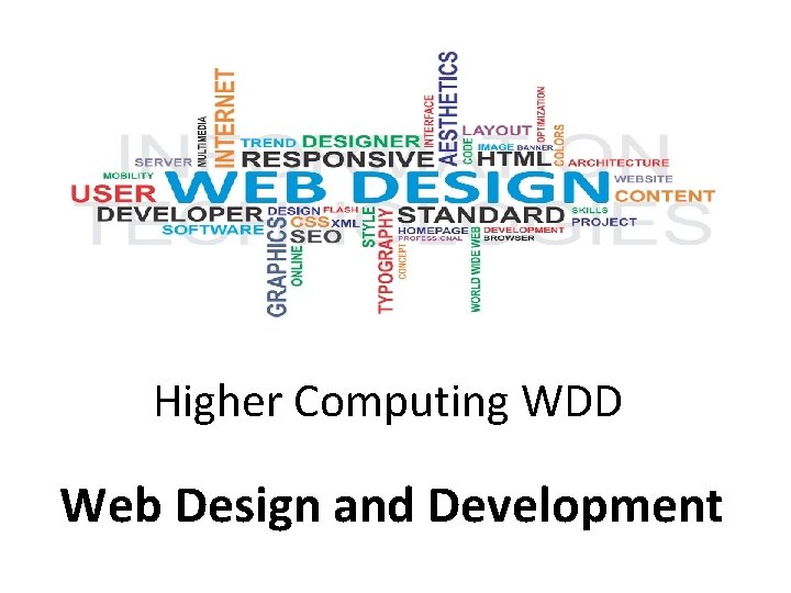 Higher Computing WDD Web Design and Development 