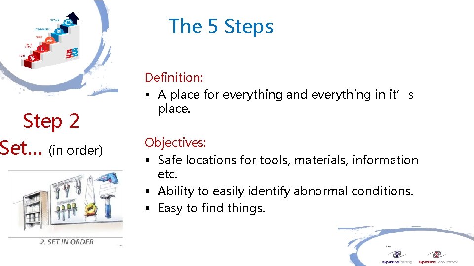 Step 2 Set… (in order) The 5 Steps Definition: § A place for everything