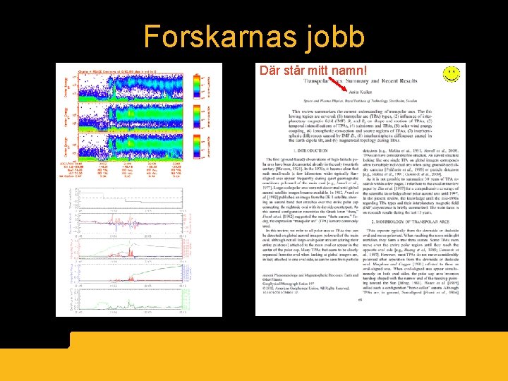 Forskarnas jobb Satelliter utforskar rymden Där står mitt namn! 
