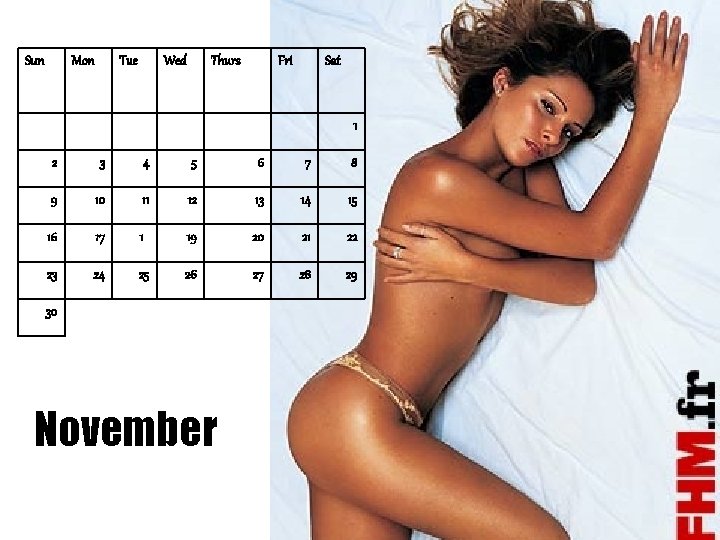 Sun Mon Tue Wed Thurs Fri Sat 1 2 3 4 5 6 7