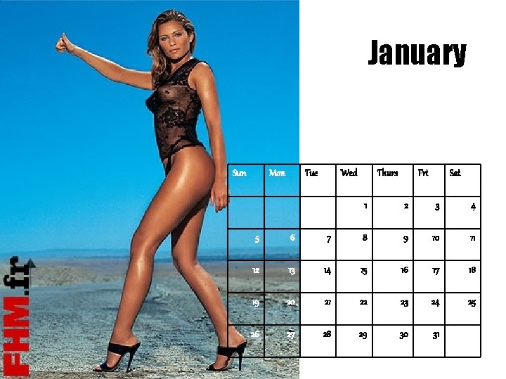 January Sun Mon Tue Wed Thurs Fri Sat 1 2 3 4 5 6